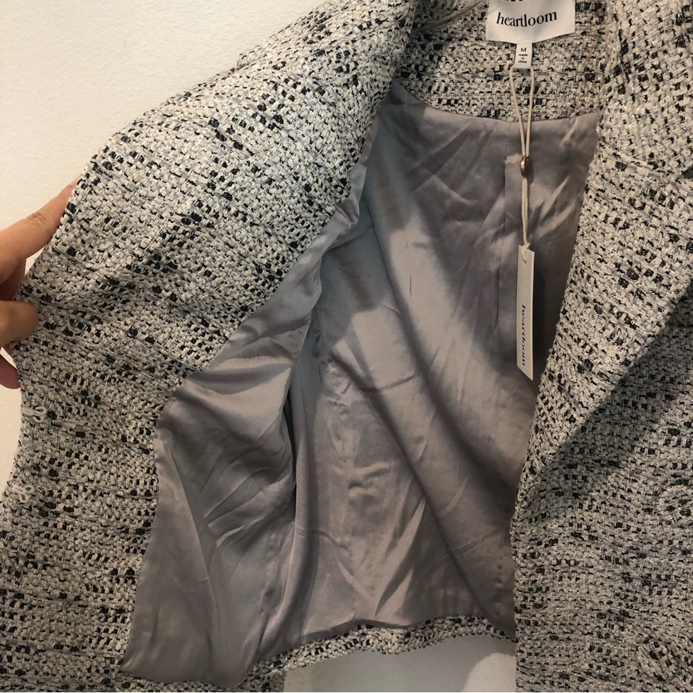 NWT Heartloom Aurelie Tweed Blazer Gray Women’s Size Medium - Picture 9 of 15